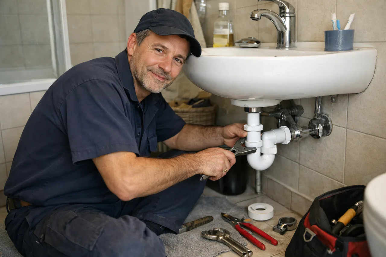 Intervention plombier à Aulnay-sous-Bois : artisan au travail